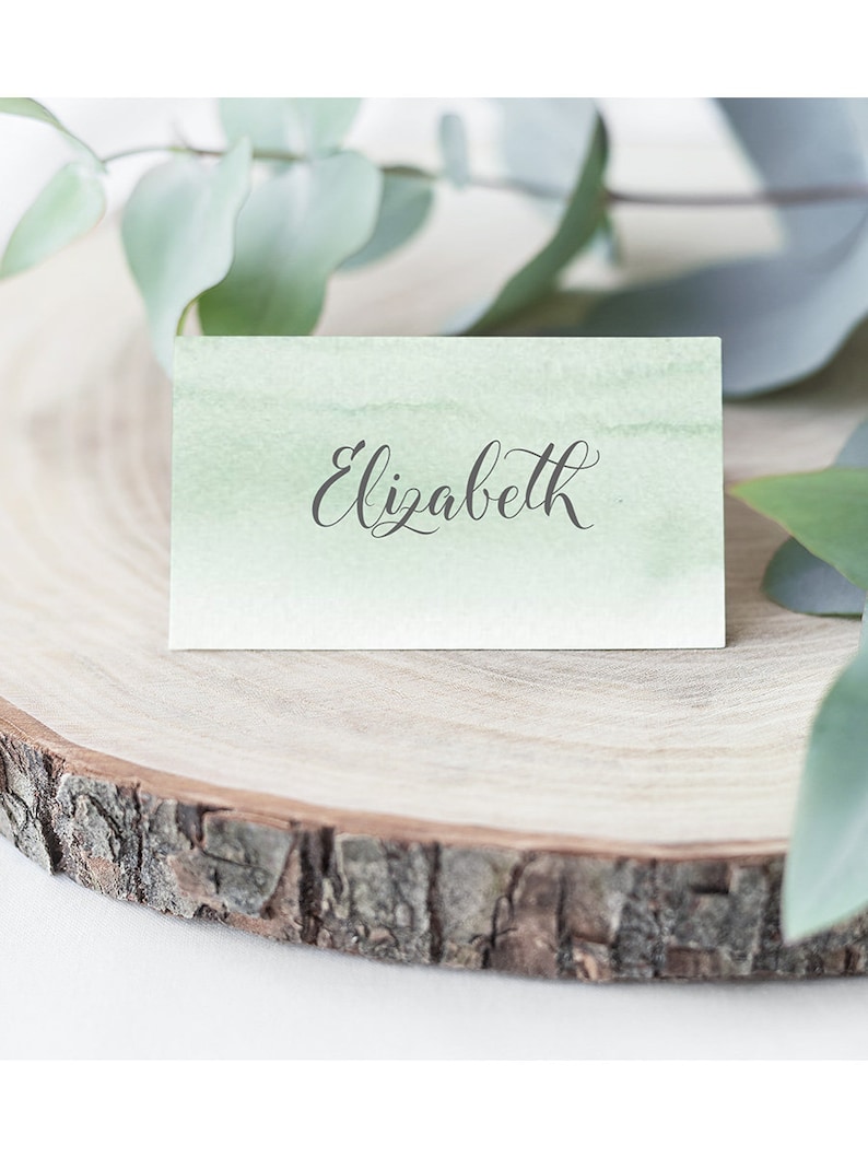 Leaves Editable pdf Templett Tent Wedding Name Cards DIY Printable Decorations Printable Place Cards INSTANT DOWNLOAD Minty