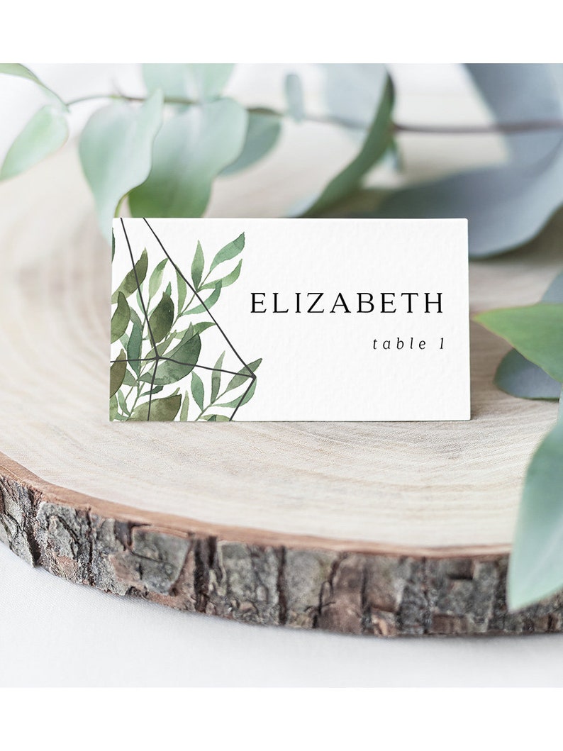 Leaves Greenery Tent Wedding Name Cards Editable pdf Templett Printable Place Cards INSTANT DOWNLOAD DIY Printable Decorations