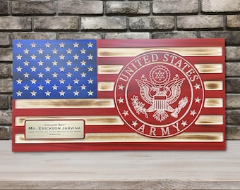 Personalized US Army Flag Plaque , Army Retirement Gift, Army Gift, Official Licensed Army Gift, Army Vet, Army Promotion