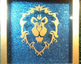 Alliance Lion glitter shadowbox 8 x 8 inches
