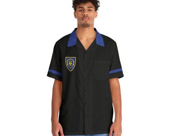 ALLIANCE Unisex Hawaiian Button-Down Shirt Gaming Convention Gift for WoW players (AOP)
