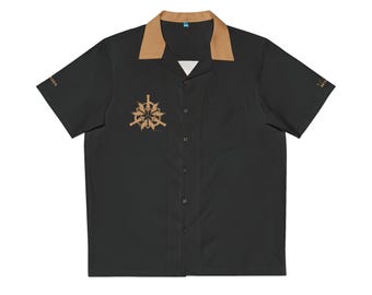Class Icon WARRIOR Unisex Hawaiian Button-Down Shirt Gaming Convention Gift (AOP)