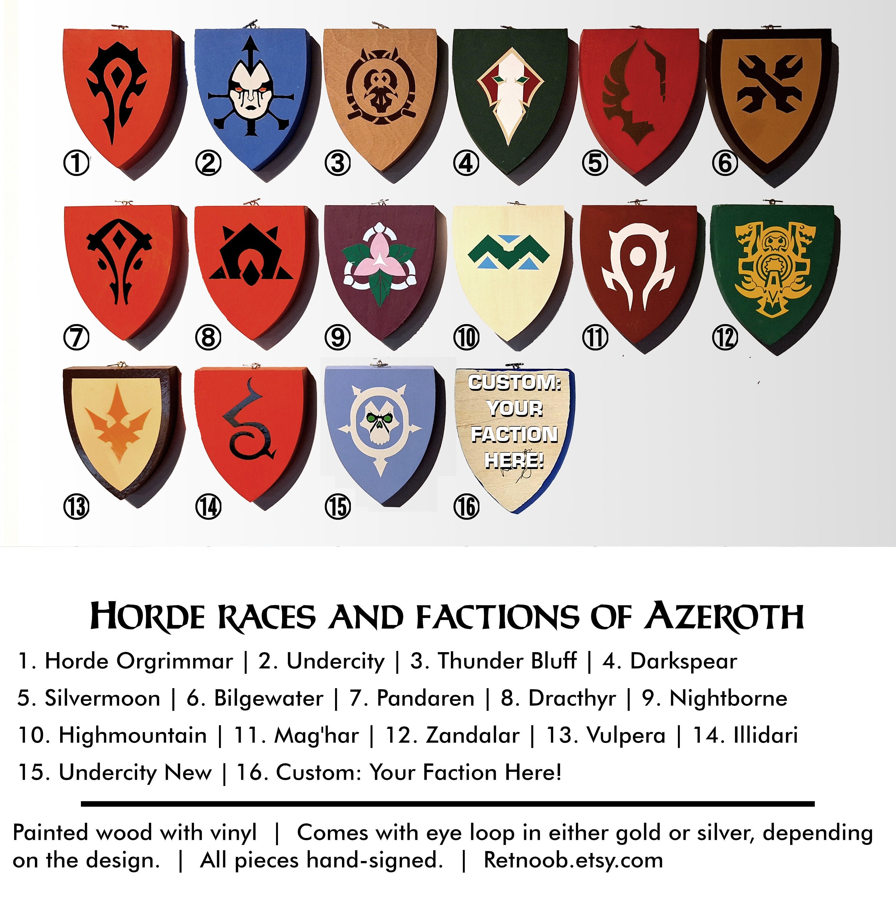 Warcraft Horde Factions and Races Crests - Shield Plaque (small) - Etsy, image size:2979x3000