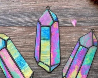 Stain Glass Crystal Suncatcher - Glass Window Art - Science Decor