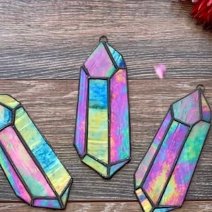 Stain Glass Crystal Suncatcher - Glass Window Art - Science Decor