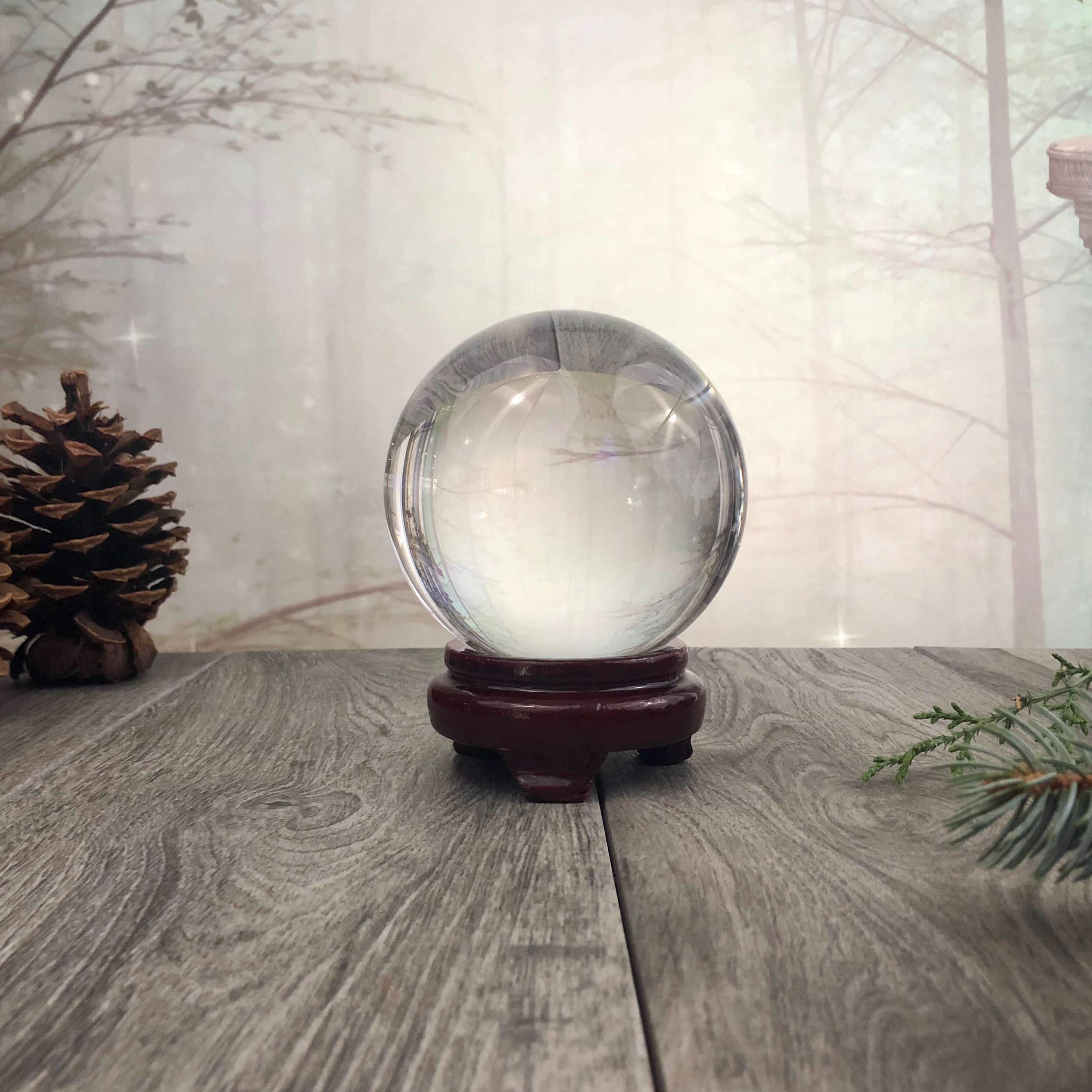 Real Crystal Ball With Stand 4 Leaded Crystal Sphere Etsy