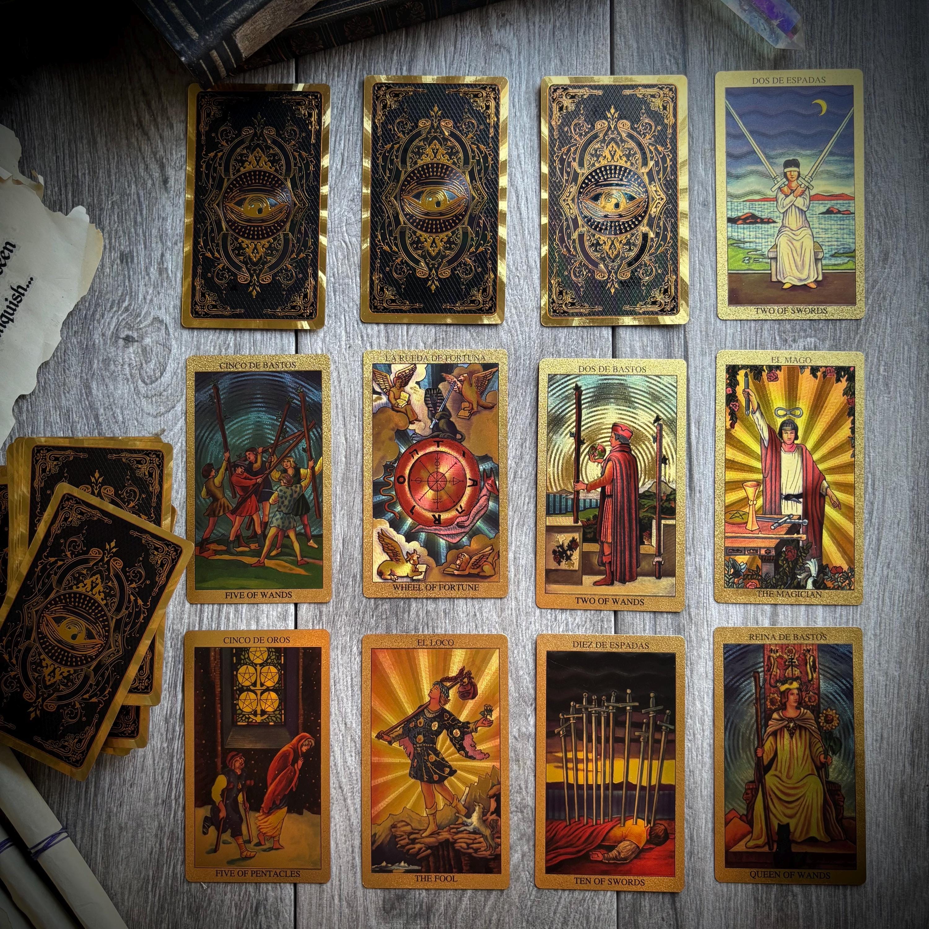 Iridescent Gold Foil Rider-waite-smith Tarot Deck With