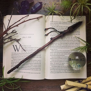 Dark Obsidian Crystal Wand - Handmade Heirloom Quality Electro-formed Copper Magic Wicca Wand - Ritual Tools - Fairytale Crystal Copper Wand