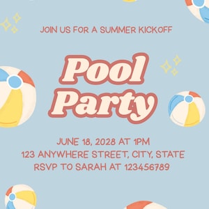 Pool Party Invite