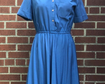 Vintage Najla New York Blue Short Sleeve Dress