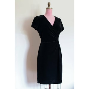 1990s Black Velvet Dress