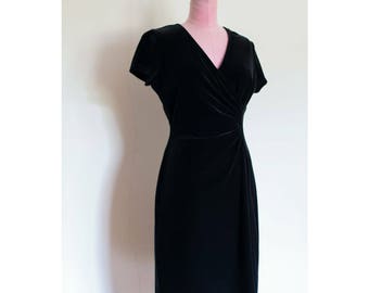 1990s Black Velvet Dress