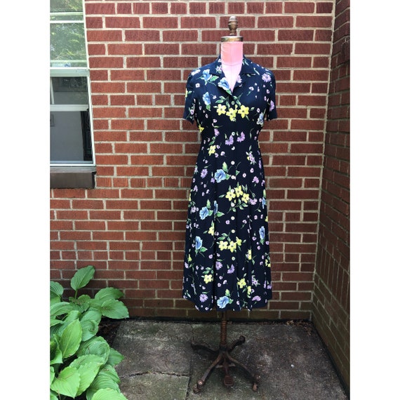 1990s Floral Dress