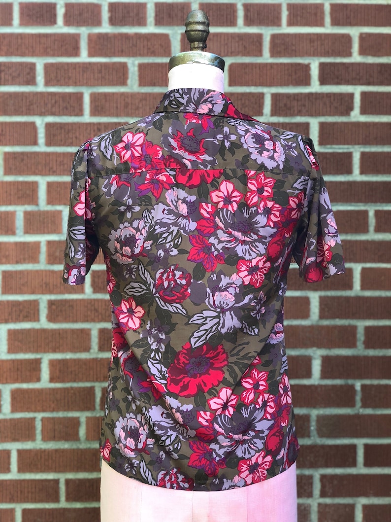 1970s Floral Polyester top