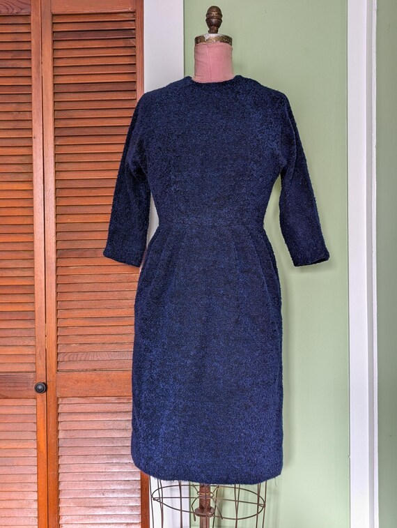 Dark Grey 60s Wool Dress main image 1