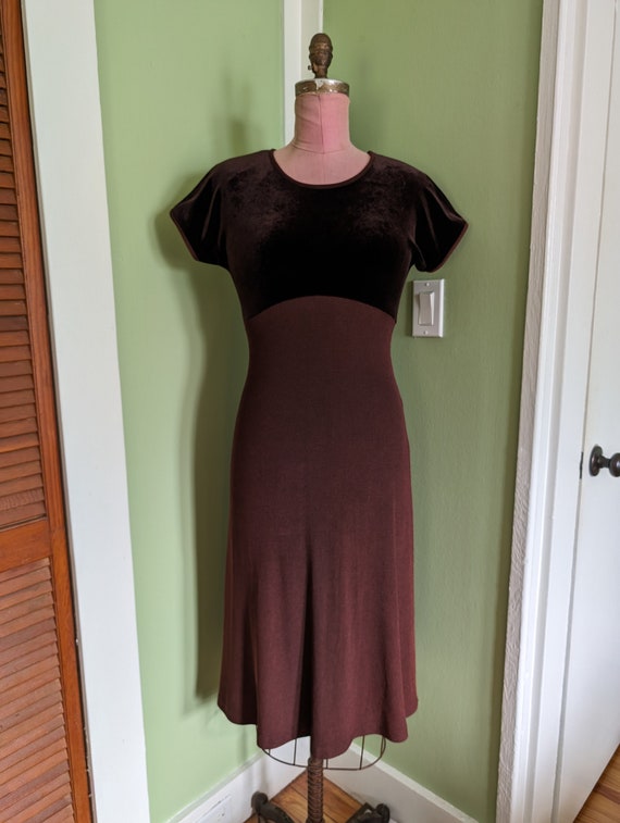 1990s Brown Dress