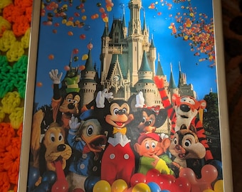1990 Magic Kingdom Cinderella Castle Press Publicity Photo Mickey