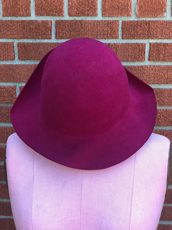 1970s Cranberry Wool Hat
