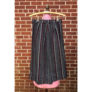 1960s Black Red and White Chevron Skirt