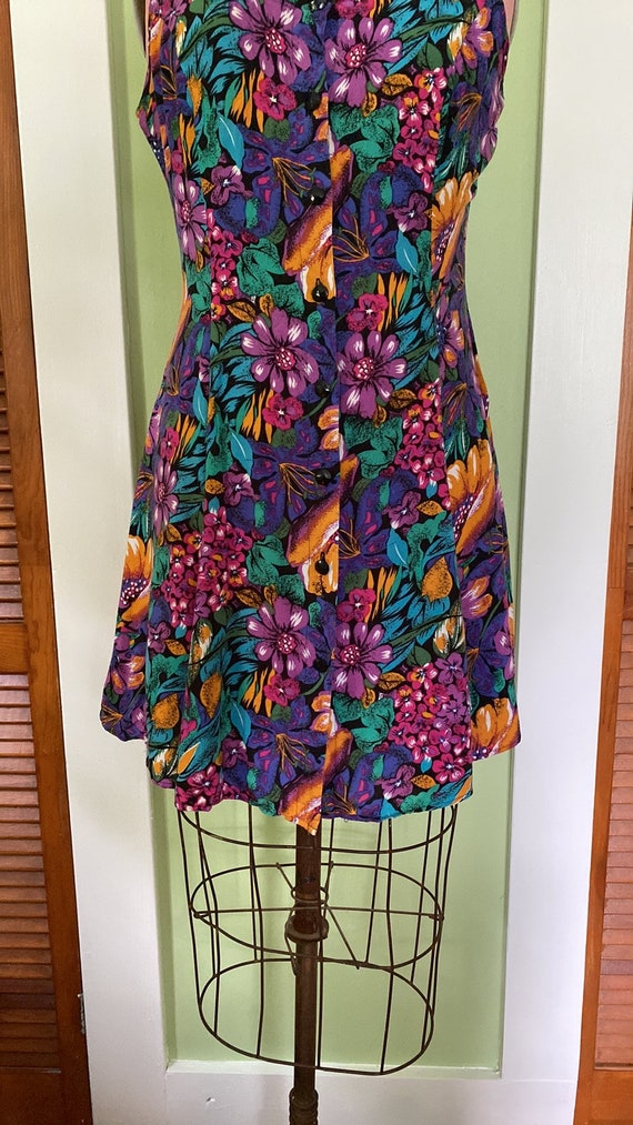 90s Floral Mini Dress - image 4