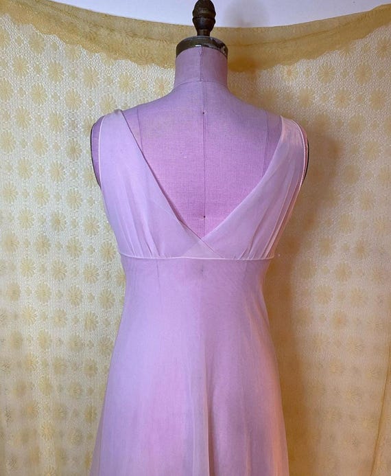 1960s Pale Blush Pink Sheer Floor Length Slip - image 3