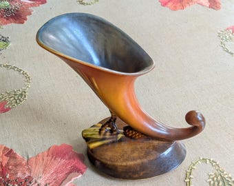 Roseville Pinecone Cornucopia Vase 126-6