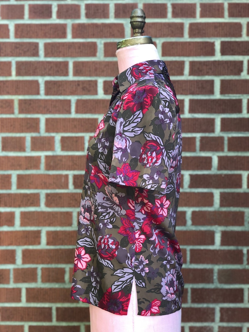 1970s Floral Polyester top