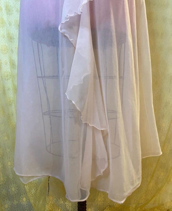 1960s Pale Blush Pink Sheer Floor Length Slip - image 2