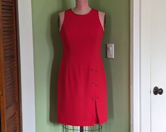 1990s Red Dress with Bows