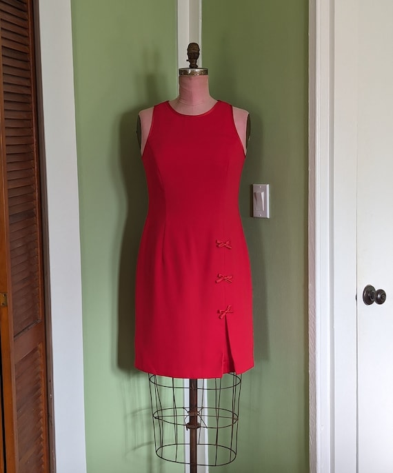 1990s Red Dress with Bows