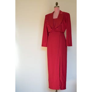 1990s Red Dress and Jacket