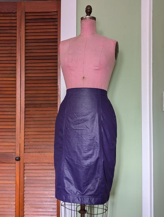 1980s Purple Pencil Skirt