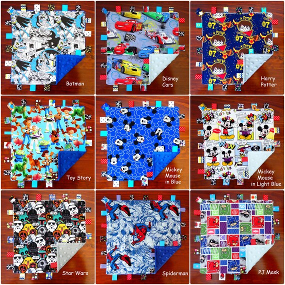 Spiderman Taggie Taggy Tag Security Blanket Toy Comforter dummy clip holder