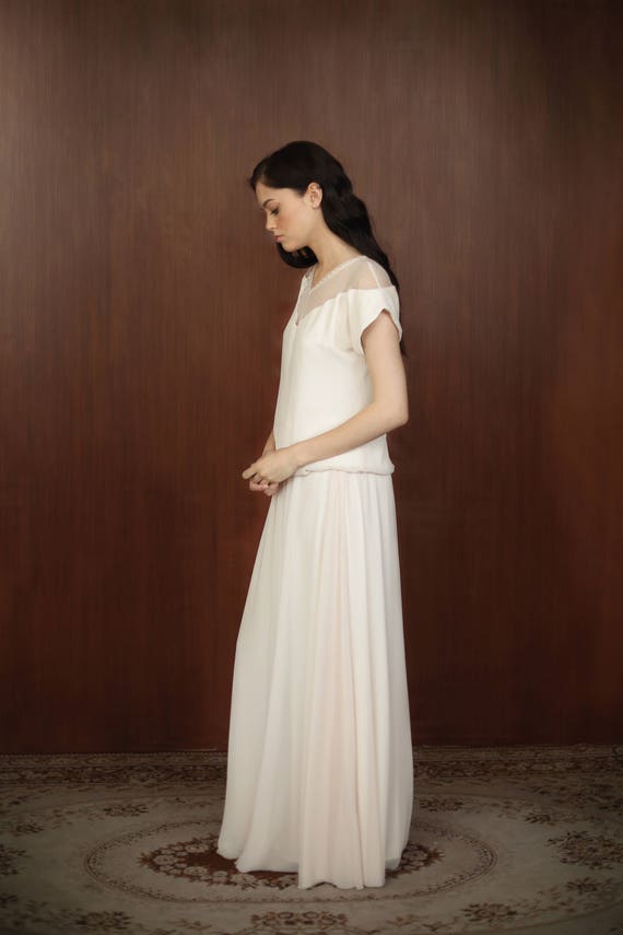 Two Parts Wedding Dress Casual Wedding Dress Sleeves Etsy