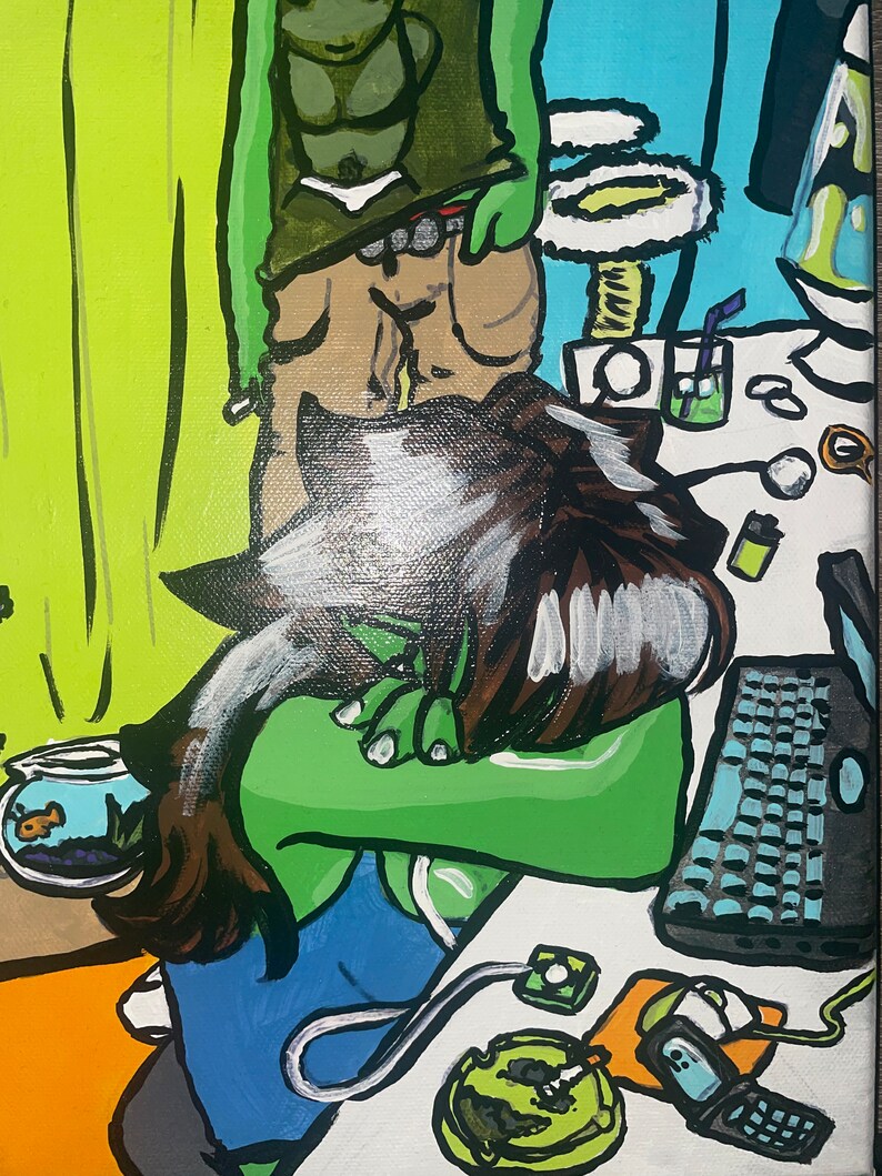 Fishbowl View Alien Group Painting OOAK Etsy