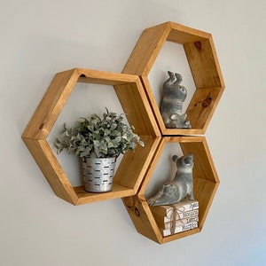 Honeycomb Shelf | Hexagon Shelf | Hexagon Shelves | 4.5” Deep