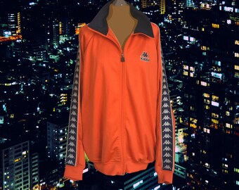 Kappa Orange, Authentic Vintage 80s/90s Unisex Tracksuit Zip Kappa Logo, Urban, Track Jacket, ASAP Rocky, XL, VLONE Clothing