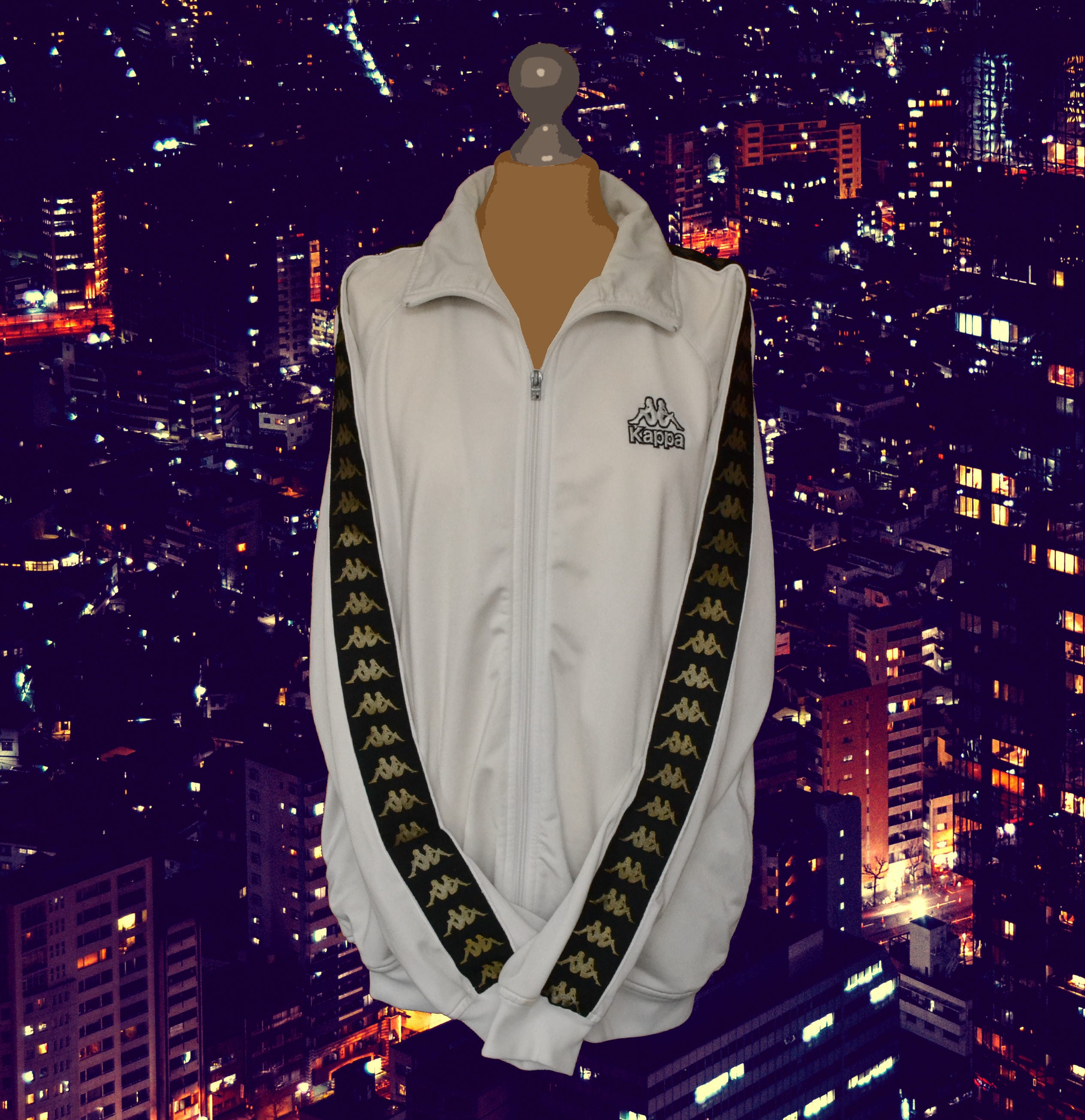 Kappa White & Gilt Tone Authentic Vintage 80s/90s Unisex Tracksuit