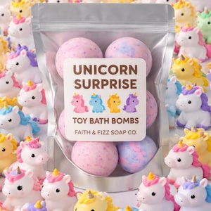 Toy Bath Bombs | Unicorn Suprise Bath Bombs | Kids Bath Bomb | Bath Bomb set |Sensitive Skin