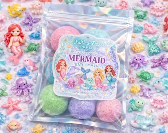 Mermaid mystery toy bath bombs | Toy Bath Bombs | Coconut milk bath bombs | Fruity scents