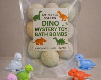 Toy Bath Bombs |Dino  Mystery Toy Bath Bombs | Fruit Loop scented | Kids Bath Bombs | Sensitive Skin