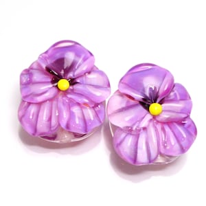 Pansy jewelry pansy lampwork bead pansy jewelry supply violet flower violet glass bead violet jewelry Floral Lampwork artisan lampwork