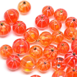 Glass currant beads, Orange lampwork berries, Glass berry, Lampwork currant, Artisan lampwork, Food glass beads, half-drilled beads
