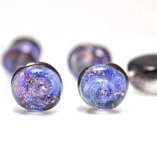 Purple Handmade Glass Bubble Beads Artisan Lampwork Bead Set Etsy