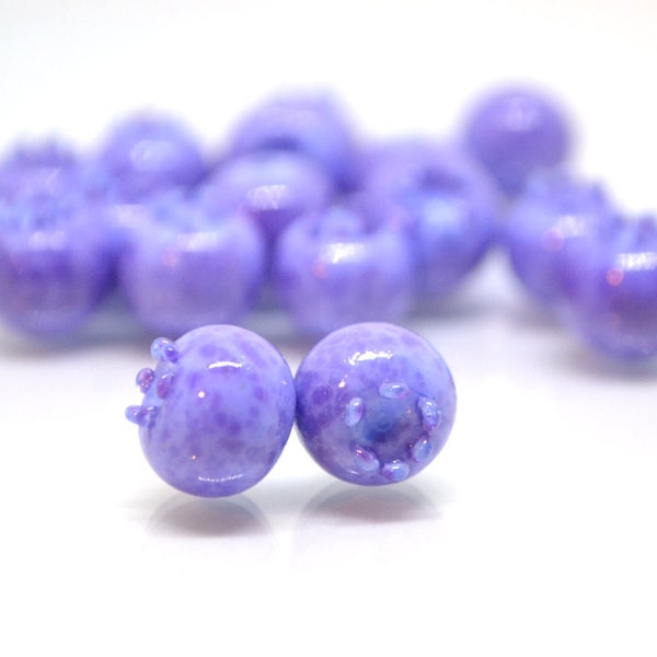 Glass purple blueberry, Lampwork berry, Lavender purple glass berries, Realistic berry