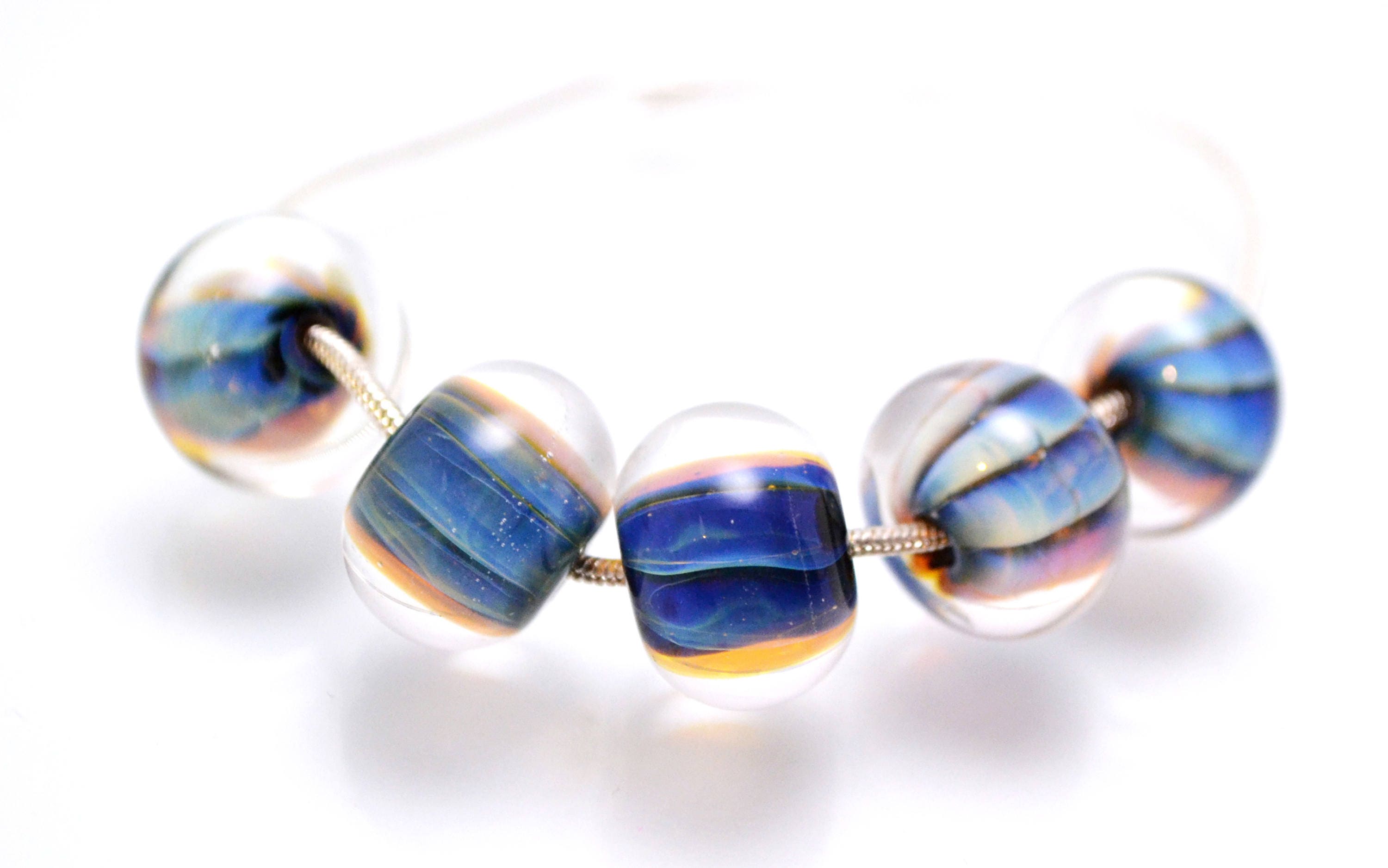 Glass beads for jewelry making set lampwork handmade artisan Etsy