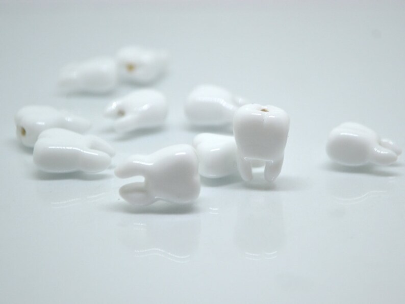 Glass Tooth Beads Dentist Gift Teeth Beads Dentist Beads Etsy