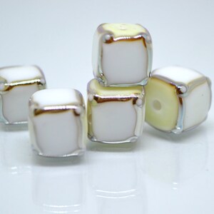 White Silver Square Beads, White Cube Beads, White Spacer Beads, White ...