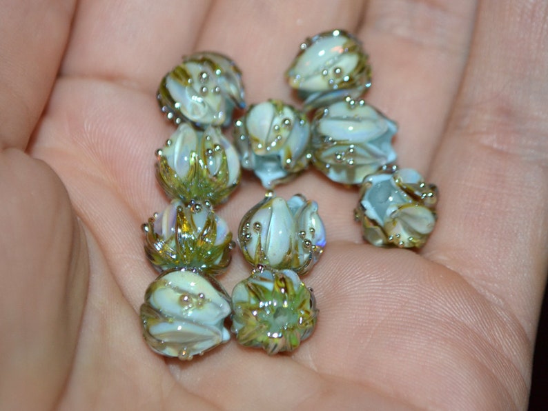 Green - Hapur Flower Beadwork Bangles by Aagaz (Set of 6) 10 main image 0