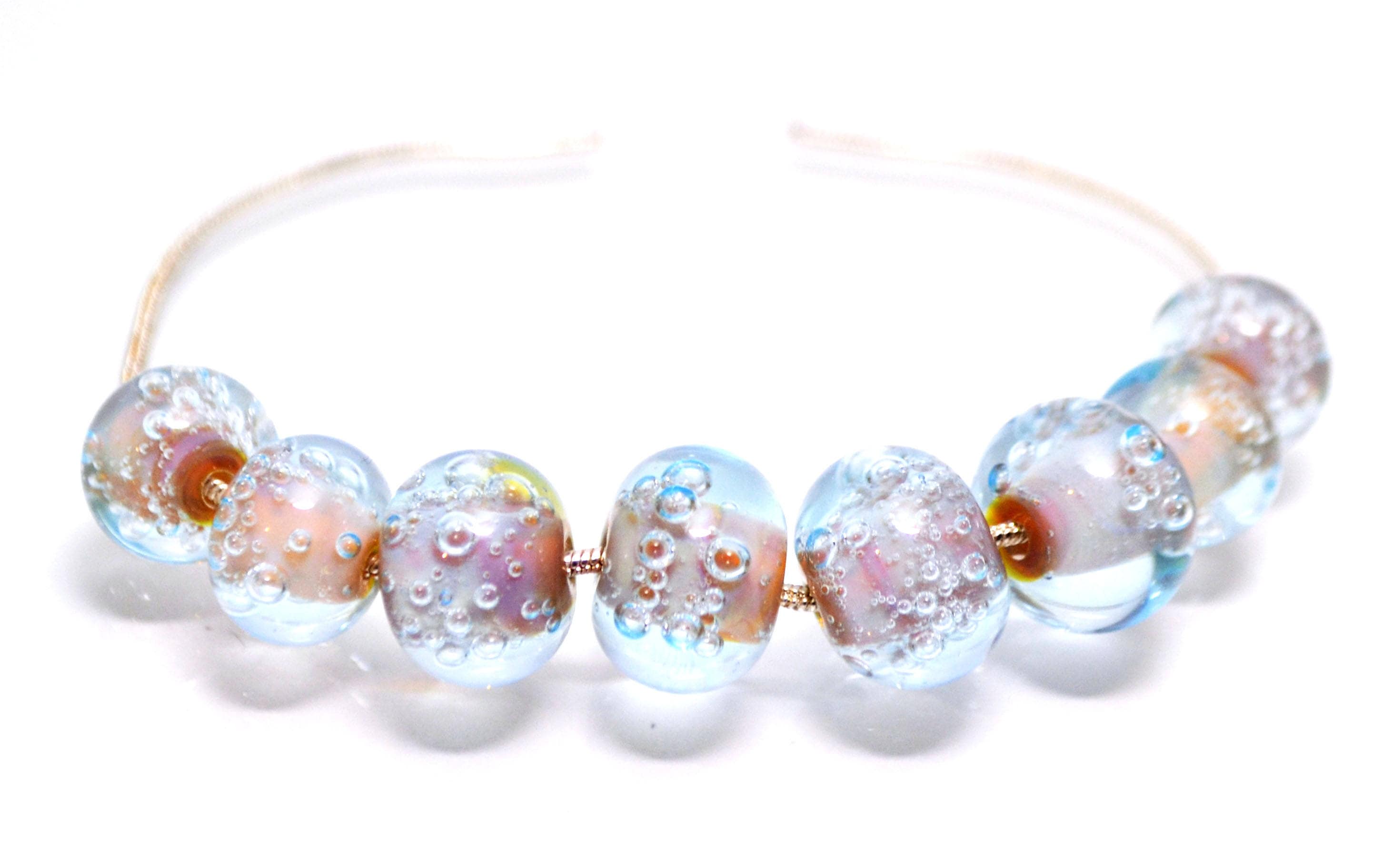 Bubbles Glass Bubble Jewelry Lampwork Blue Glass Bubbles Sky Etsy